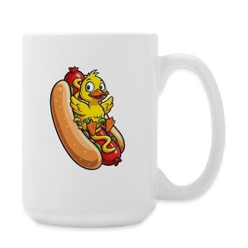 mignon canard toboggan aire de jeux dessin animé restauration rapide - Grande tasse 440 ml - blanc - Droite
