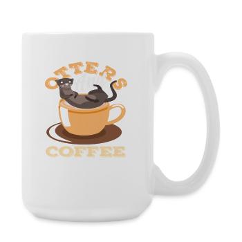 Café Loutre de mer dessin animé - Grande tasse 440 ml - blanc - Droite