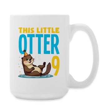 Dieser Otter ist 9 - süßes Geburtstagsmotiv - Große Tasse 440 ml - Weiß - Rechts