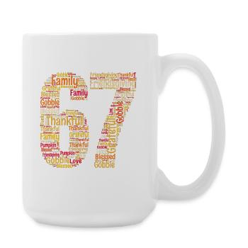Thanksgiving 67 Memes – Gen Alpha Slang - Large Mug 440 ml - white - Right
