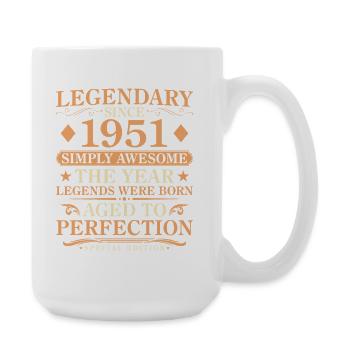 Millésime 1951 Né - Millésime 75ème Anniversaire - Grande tasse 440 ml - blanc - Droite