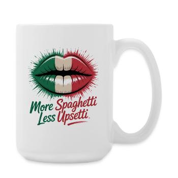 More Spaghetti Less Upsetti Lip Art - Large Mug 440 ml - white - Right