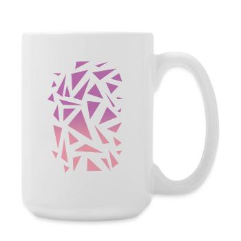 Motif triangulaire - Rose violet - Grande tasse 440 ml - blanc - Droite
