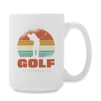 Golf is more important - Large Mug 440 ml - white - Right