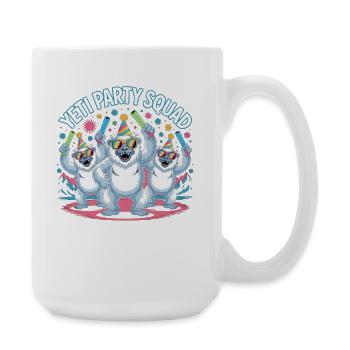 Yeti Party Squad – Chemise de fête d’hiver drôle - Grande tasse 440 ml - blanc - Droite