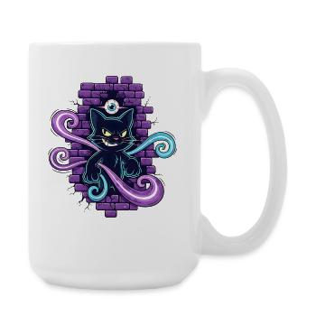 Magic Cat - Magic Cat with All-Seeing Eye - Large Mug 440 ml - white - Right