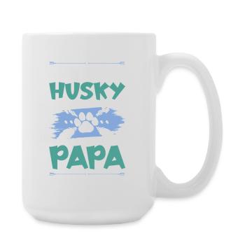 husky dog dad - Large Mug 440 ml - white - Right