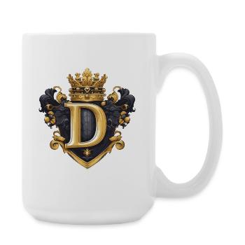 D Letter Name Crown - Large Mug 440 ml - white - Right