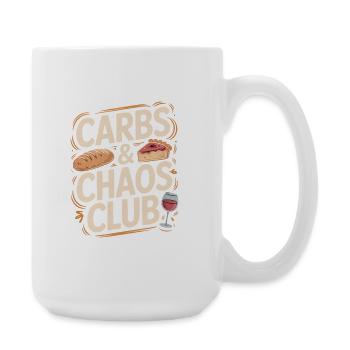 Carbs Und Chaos Club Brot Kuchen Wein - Große Tasse 440 ml - Weiß - Rechts