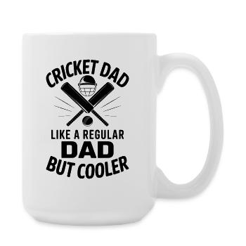 Cricket Spruch Papa Lustiges Cricket Geschenk - Große Tasse 440 ml - Weiß - Rechts