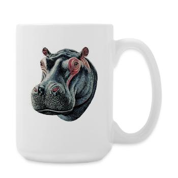Nilpferd Flusspferd Mama Hippopotamus Cooles Hippo - Grande tasse 440 ml - blanc - Droite