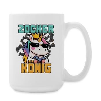 Unichorn zocker king - unicorn - Large Mug 440 ml - white - Right