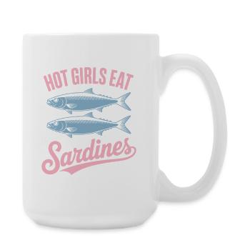 Sardines Pop Art Texte - Grande tasse 440 ml - blanc - Droite