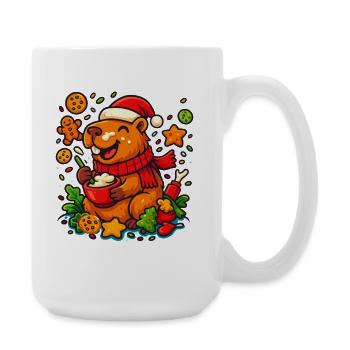 Capybara bakes Christmas cookies – Christmas motif - Large Mug 440 ml - white - Right
