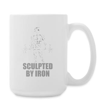 Iron Sculpted Barbell Motif - Large Mug 440 ml - white - Right
