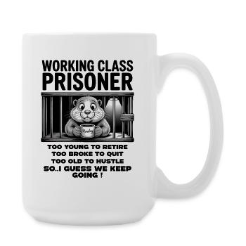 Monday Trapped Work Funny Work Outfit - Large Mug 440 ml - white - Right