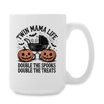 Halloween Doppeltes Spukbaby - Große Tasse 440 ml - Weiß - Rechts