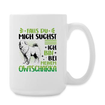 Je suis avec mon Ovcharka caucasien - Grande tasse 440 ml - blanc - Droite