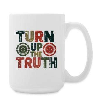 Retro Grunge – Turn Up The Truth - Large Mug 440 ml - white - Right