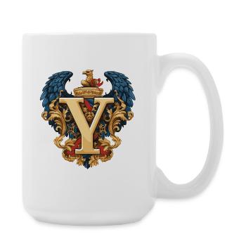 Y Buchstabe Name Krone - Große Tasse 440 ml - Weiß - Rechts