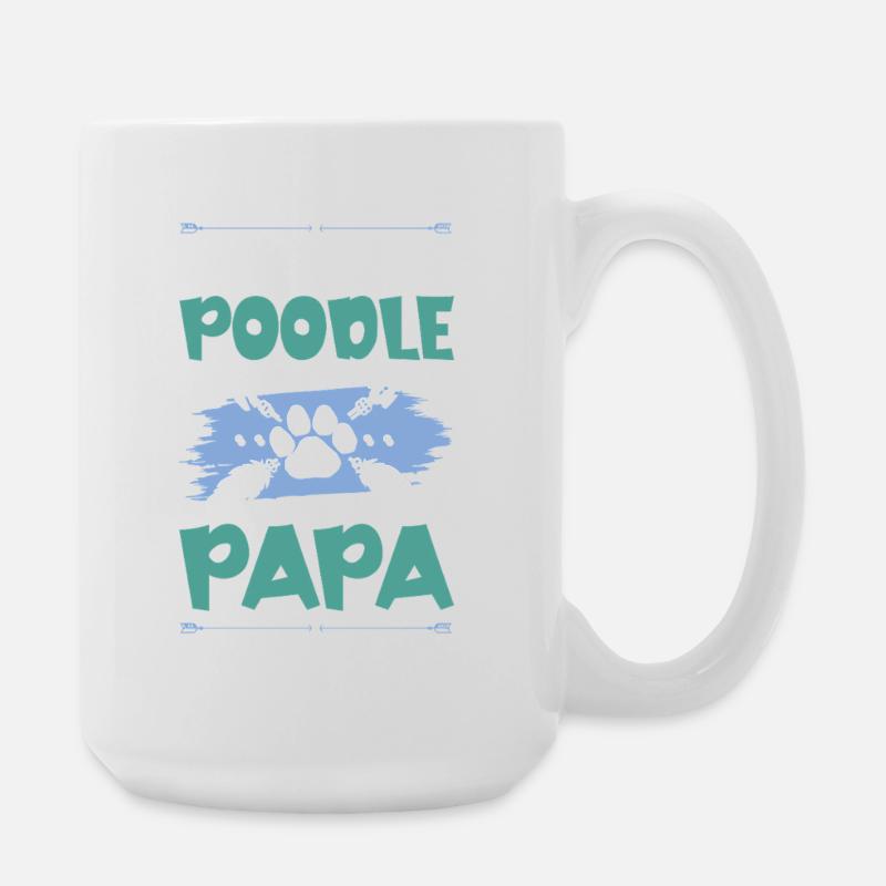 pudel hunde papa - Große Tasse 440 ml - Weiß