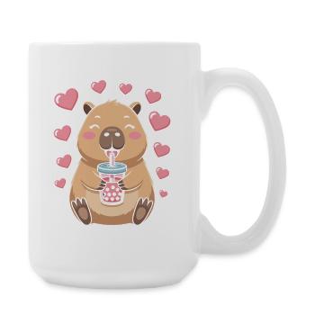 Kawaii Bubble Tee Capybara Boba Tee - Große Tasse 440 ml - Weiß - Rechts