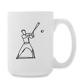 Baseballspieler Zeichnung - Große Tasse 440 ml - Weiß - Rechts
