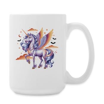 Magisches Einhorn Mit Flügeln Unter Sternenhimmel - Große Tasse 440 ml - Weiß - Rechts