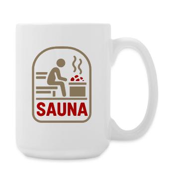 Sauna symbol: warmth, peace and stone - Large Mug 440 ml - white - Right