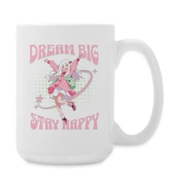 Dream big stay happy - positive Vibes Anime Shirt - Grande tasse 440 ml - blanc - Droite