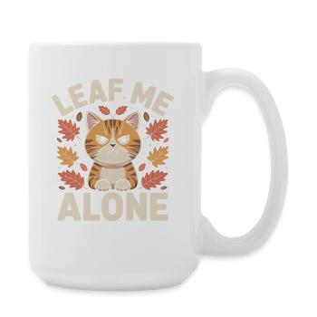 Katze Herbst Lustig Lass Mich Alleine - Große Tasse 440 ml - Weiß - Rechts