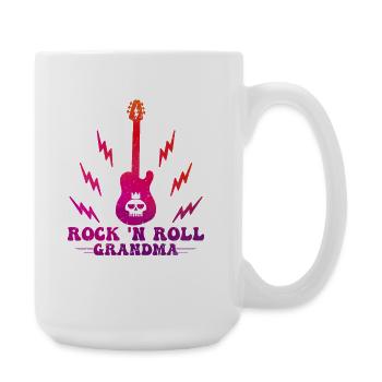 Rock 'n Roll Grandma Music Guitar Rock Band - Große Tasse 440 ml - Weiß - Rechts