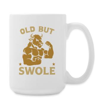 Fitness Motivation Bodybuilder Old But Swole Gym - Große Tasse 440 ml - Weiß - Rechts