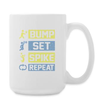 Bump Set Spike Repeat Volleyball - Large Mug 440 ml - white - Right