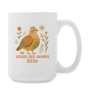 Partridge Boho Style – Bird of the Year 2026 Natural Mot - Large Mug 440 ml - white - Right