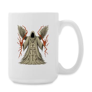 Hooded Grim with Wings and Runes - Large Mug 440 ml - white - Right