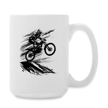 Mountain Bike Art Mountainbiking - Large Mug 440 ml - white - Right