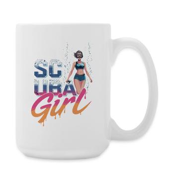Scuba Girl Taucherin Design - Große Tasse 440 ml - Weiß - Rechts