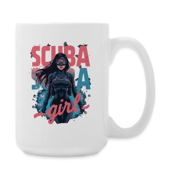 Scuba Girl Diver Design - Grande tasse 440 ml - blanc - Droite