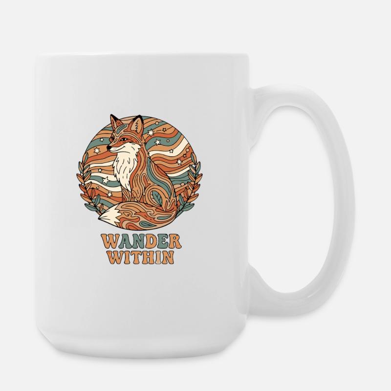 Rétro psychédélique – Wander Within - Grande tasse 440 ml - blanc
