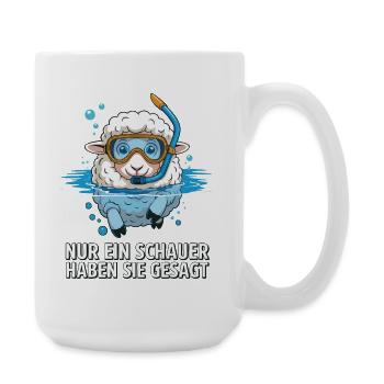 Sheep diver snorkel motif - Large Mug 440 ml - white - Right