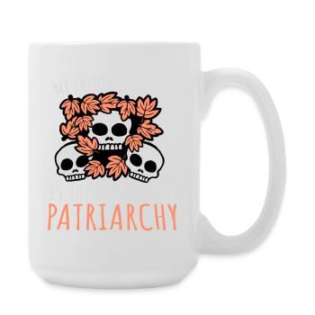 My favorite season is the fall of the patriarchy - Große Tasse 440 ml - Weiß - Rechts