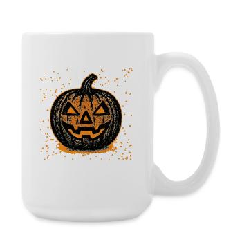 Citrouille d’Halloween dans le style grunge - Grande tasse 440 ml - blanc - Droite