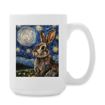 Lapin Lapin Lapin Van Gogh Style Nuit étoilée - Grande tasse 440 ml - blanc - Droite