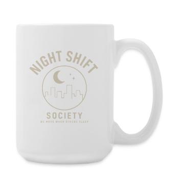 Night Shift Society – For Night Owls & Doers - Large Mug 440 ml - white - Right