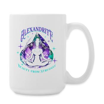 Birthstone Alexandrite - Large Mug 440 ml - white - Right