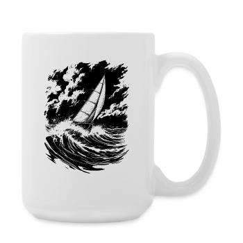 Energischer Segel Illustration Matrose - Große Tasse 440 ml - Weiß - Rechts