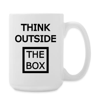 THINK OUTSIDE THE BOX - Large Mug 440 ml - white - Right