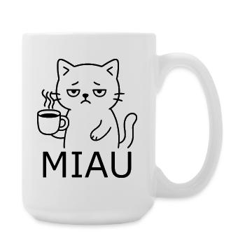 Müde Katze - Große Tasse 440 ml - Weiß - Rechts