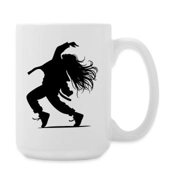 B-Girl Silhouette – Breakdance Groove - Große Tasse 440 ml - Weiß - Rechts